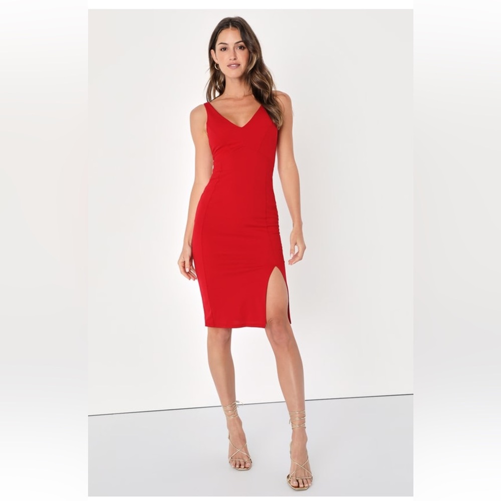 Lulus Red Bodycon Midi Dress